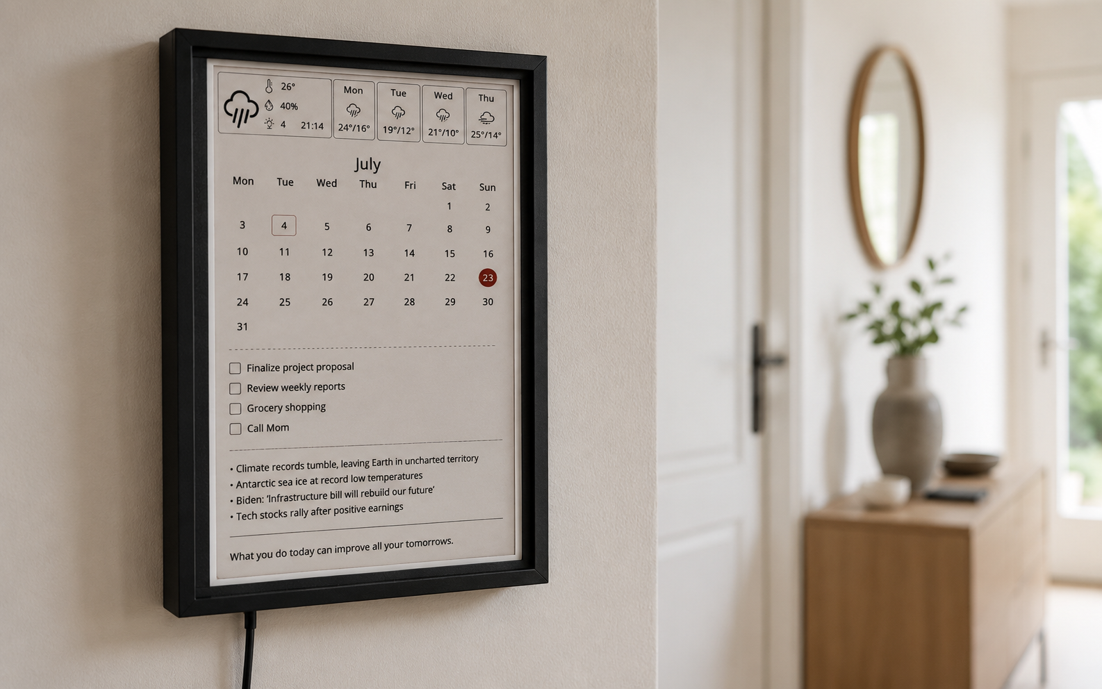 Inkycal in a home setting