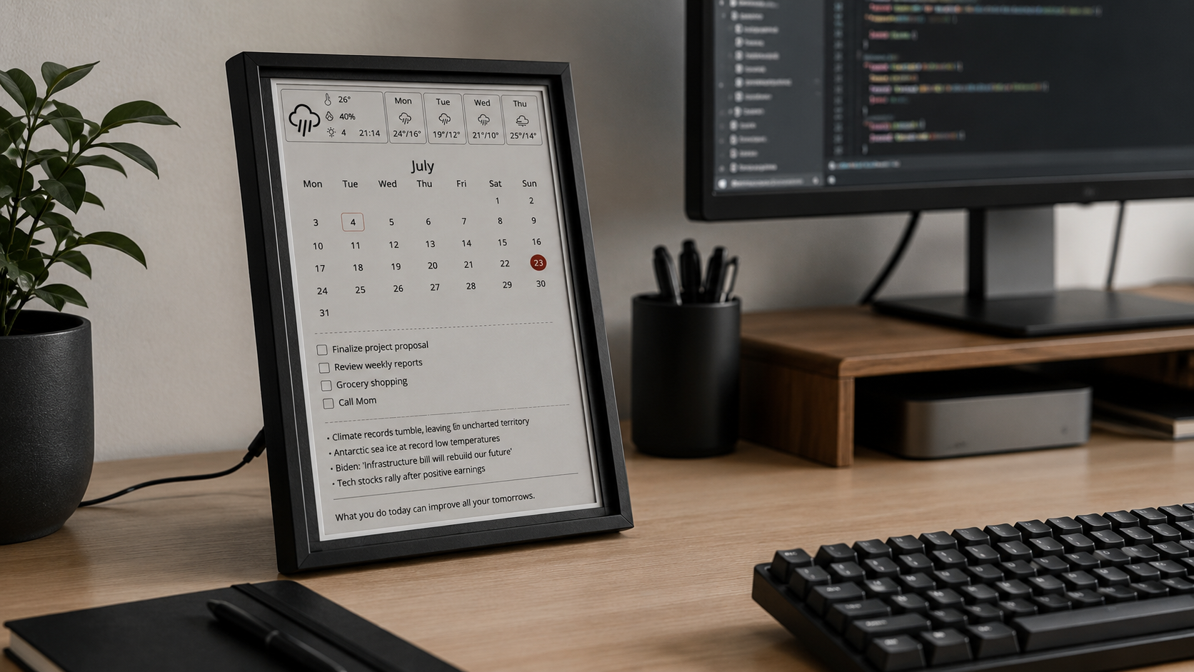 Inkycal in a workspace